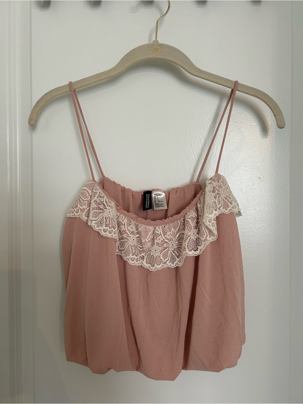 NWOT H&M Divided Crop Lace Trim Cami Size Small